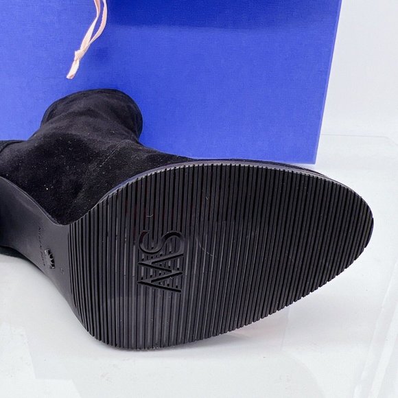 Stuart Weitzman Womens Highland Bootie Heeled Black Stretch Suede EU 35.5/ US 5 - Picture 8 of 11